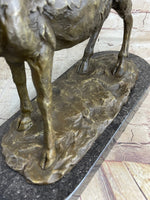 Bronze Marble Statue Elk Deer Stag Hunter Wildlife Art Sculpture Figure Figurine