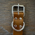 Load image into Gallery viewer, Creamy White Rose on Tan Leather Large Dog Wedding Collar - Handmade - Southlake Paws