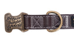 Wrangler® Faux Leather Collar with Gold Buckle Dark Brown