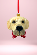 Load image into Gallery viewer, Golden Labrador Glass Christmas Ornament