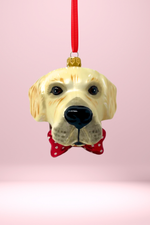Golden Labrador Glass Christmas Ornament