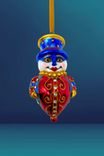 Load image into Gallery viewer, Yule Bandit Snowman Glass Ornament - Southlake Paws