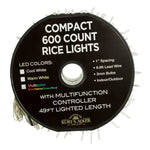 Kurt Adler 600-Light 49.2-Foot Multicolored LED White Wire Rice Light Set