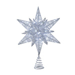 Kurt Adler 15-Inch 80-Light Cool White Micro LED Silver Starburst Tree Topper