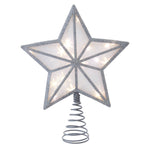 Kurt Adler enchanting 11.5-Inch UL 20-Light Warm White Fairy LED Silver Glitter 5-Point Star Tree Topper