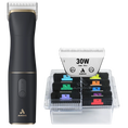 Load image into Gallery viewer, Dog beSPOKE Cordless Clipper with #30W Blade and 8Pc Wide Comb Attachment Bundle by Andis