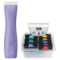 Load image into Gallery viewer, Andis Emerge Clipper Purple with #30W Blade and 8Pc Wide Comb Attachment Bundle