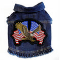 Load image into Gallery viewer, Patriotic Biker - Denim Dog Jacket alternate view