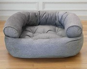 Bowsers Pet Products premium orthopedic donut dog bed in gray with plush supportive cushioning