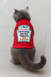 Parisian Pet 'Ketchup Licker' Halloween Dog Costume - Fun Red Outfit for Dogs & Cats