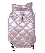 Coco Puffer Diamond Quilted Coat, Pearl PInk