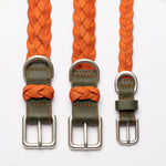 Braided Dog Collar Green/Orange