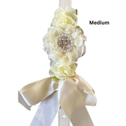Cream Silk Flowers Wedding Dog Collar - Handmade
