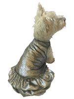 Crushing on YOU Metallic Velvet Dog Dress, Silver