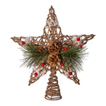 Kurt Adler 11-Inch Natural Star with Pinecones Treetop