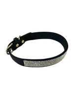 Bling Bling Pleather 5 Row Dog Collar, Black