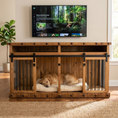 Load image into Gallery viewer, Oasis Large Dog Rustic Wood Kennel in Medium Wax - Southlake Paws