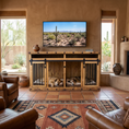 Load image into Gallery viewer, Oasis Large Dog Rustic Wood Kennel in Medium Wax - Southlake Paws
