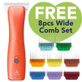 Load image into Gallery viewer, Andis Emerge Clipper Orange with #30W Blade With Free 8Pc Wide Comb Attachment Bundle