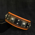 Load image into Gallery viewer, The "Eros" collar 2.5 inch wide black & orange