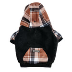 Frenchie Dog Hoodie - Cocoa Plaid