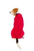 Load image into Gallery viewer, Hot Pink Alpaca Cable Knit Dog Sweater