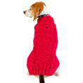 Load image into Gallery viewer, Hot Pink Alpaca Cable Knit Dog Sweater