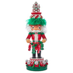 Kurt Adler 15-Inch Hollywood Nutcrackers Red, White and Green Candy Tower Hat Nutcracker