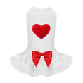Load image into Gallery viewer, Hello Doggie Lacey Puff Heart Dog Satin Cotton Handmade Dress