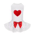 Load image into Gallery viewer, Hello Doggie Lacey Puff Heart Dog Satin Cotton Handmade Dress