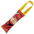 Load image into Gallery viewer, Dog Toy Squeaky Tug Toy - Flash Face + Flash Icon CLOSE-UP Red Yellow