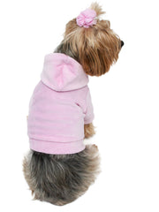 Velour Pullover Hoodie, Pink