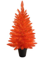 Kurt Adler 3-Foot Battery-Operated Pre-Lit Halloween Orange Potted Tree With Orange LED Lights
