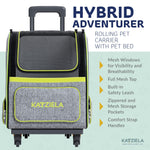 Hybrid Adventurer Pet Backpack with Removable Wheels and Telescopic Handle