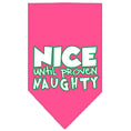 Load image into Gallery viewer, Christmas Pet and Dog Bandana Screen Printed, "Nice Until Proven Naughty"