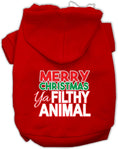 Load image into Gallery viewer, Christmas Pet Hoodie "Merry Christmas Ya Filthy Animal"