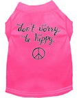 Load image into Gallery viewer, Pet Dog & Cat Shirt Screen Printed, "Don't Worry, Be Hippy"