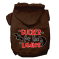 Load image into Gallery viewer, Halloween Pet Hoodie Screen Printed, "Sucker For The Ladies"