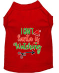 Load image into Gallery viewer, Christmas Pet Dog & Cat Shirt Screen Printed, "I Can't, Santa is Watching"
