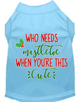 Load image into Gallery viewer, Christmas Pet Dog & Cat Shirt Screen Printed, "Who Needs Mistletoe"