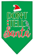 Load image into Gallery viewer, Christmas Pet and Dog Bandana Screen Printed, "Don't Tell Santa"