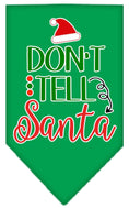 Load image into Gallery viewer, Christmas Pet and Dog Bandana Screen Printed, "Don't Tell Santa"