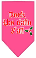 Load image into Gallery viewer, Christmas Pet and Dog Bandana Screen Printed, "Deck The Halls Y'all"