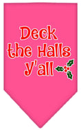 Load image into Gallery viewer, Christmas Pet and Dog Bandana Screen Printed, "Deck The Halls Y'all"