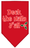 Load image into Gallery viewer, Christmas Pet and Dog Bandana Screen Printed, "Deck The Halls Y'all"