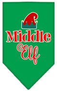 Load image into Gallery viewer, Christmas Pet and Dog Bandana Screen Printed, "Middle Elf"