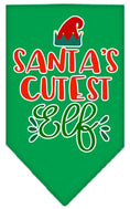 Load image into Gallery viewer, Christmas Pet and Dog Bandana Screen Printed, "Santa's Cutest Elf"