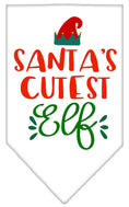 Load image into Gallery viewer, Christmas Pet and Dog Bandana Screen Printed, "Santa's Cutest Elf"