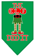 Load image into Gallery viewer, Christmas Pet and Dog Bandana Screen Printed, "The Elf Did It"