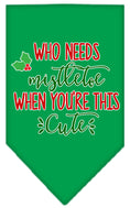 Load image into Gallery viewer, Christmas Pet and Dog Bandana Screen Printed, "Who Needs Mistletoe"